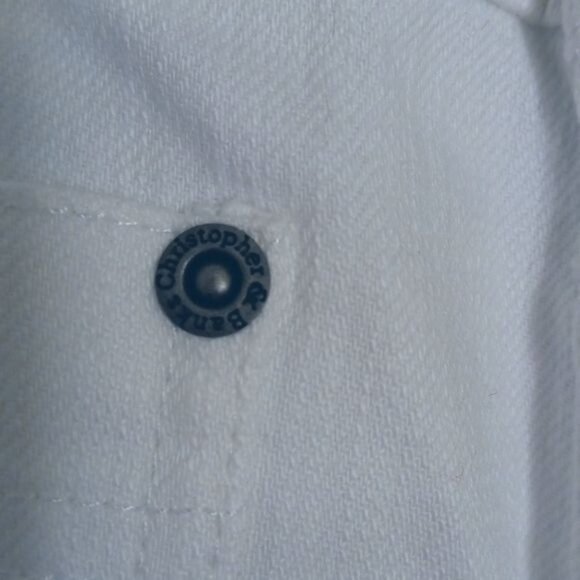 Christopher & Banks Size 10 Womens Capri Pants White Floral Embroidery Stretch - Picture 14 of 16